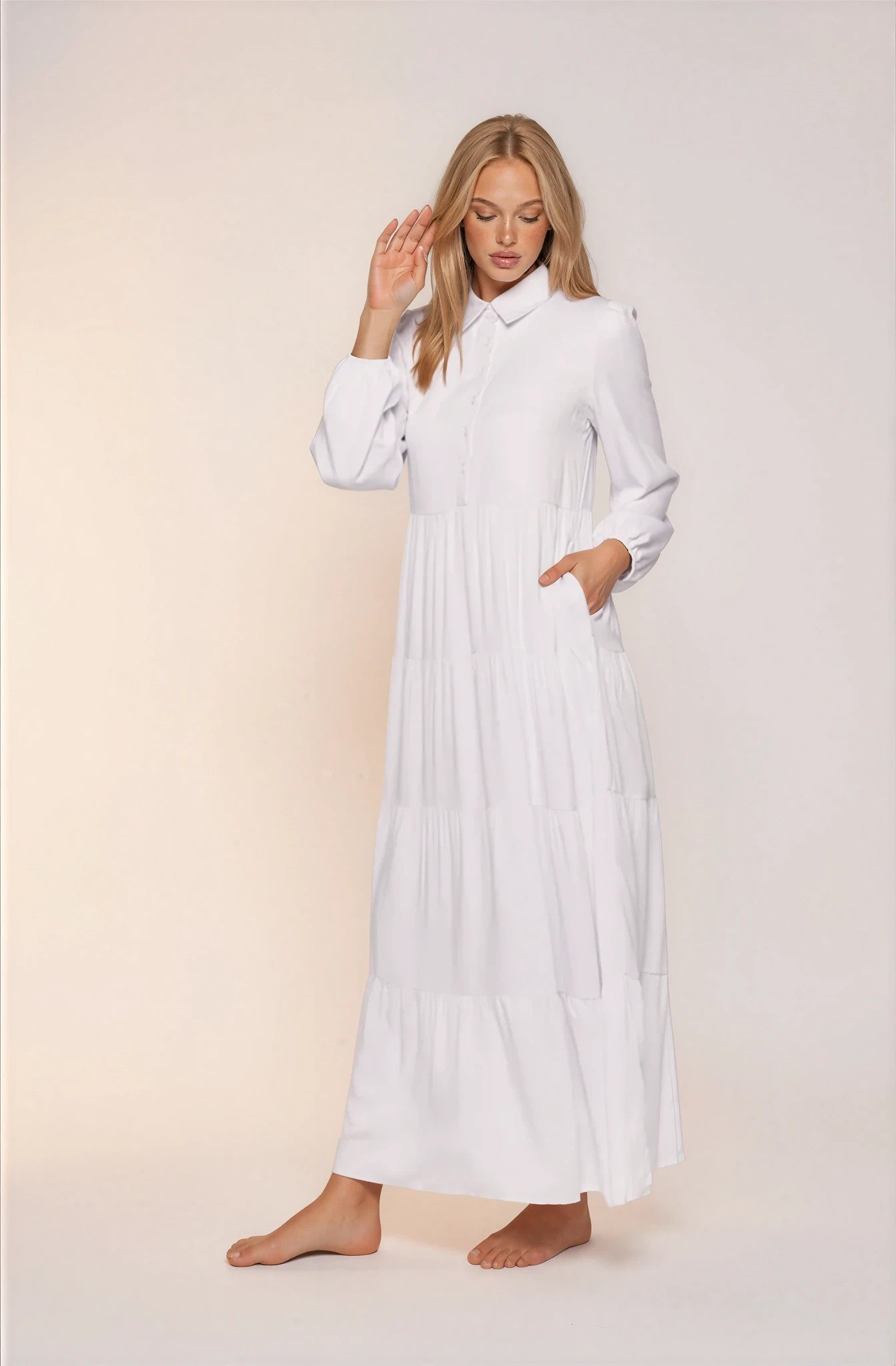 Cerise Button-Up LDS Temple Dress