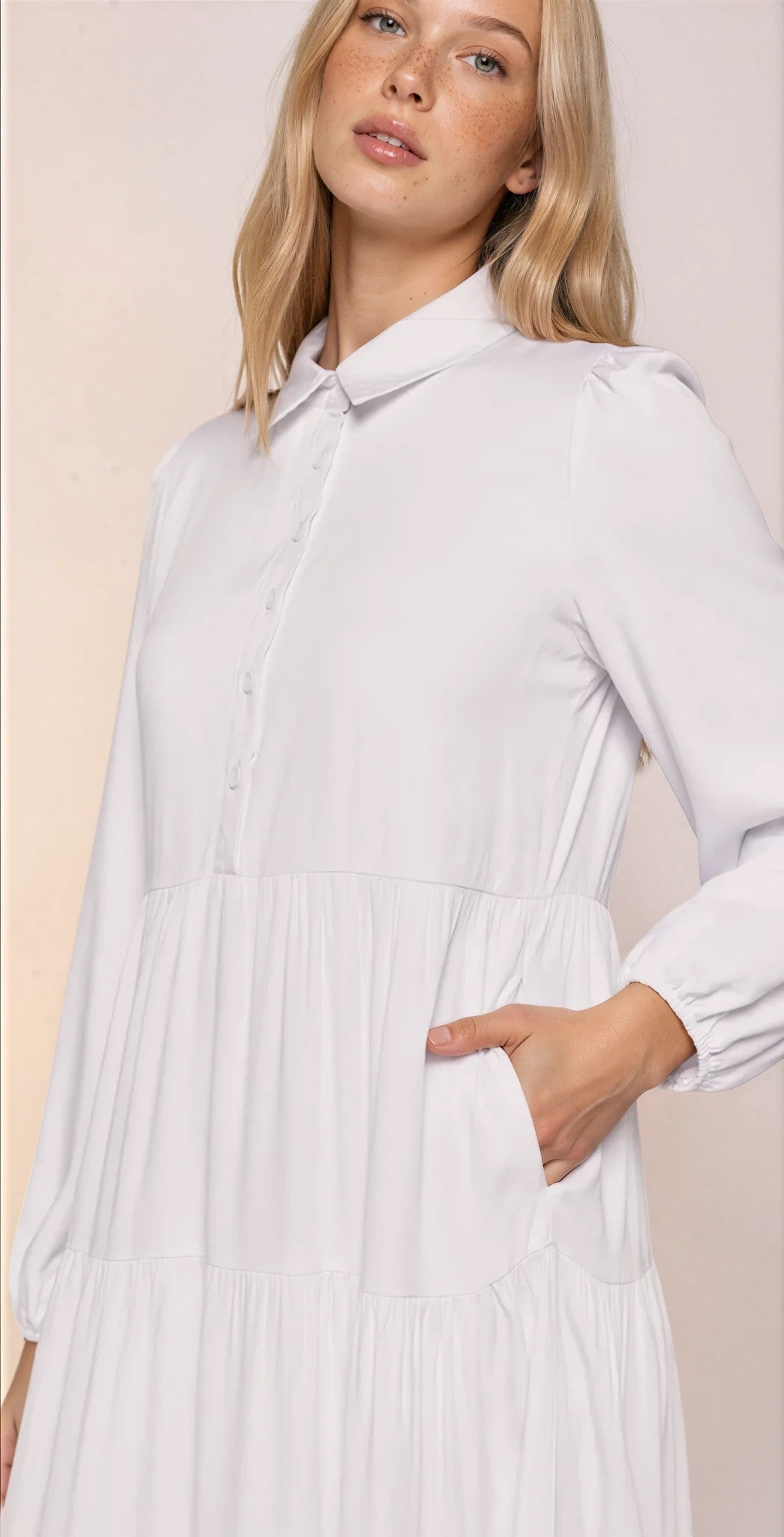 Cerise Button-Up LDS Temple Dress