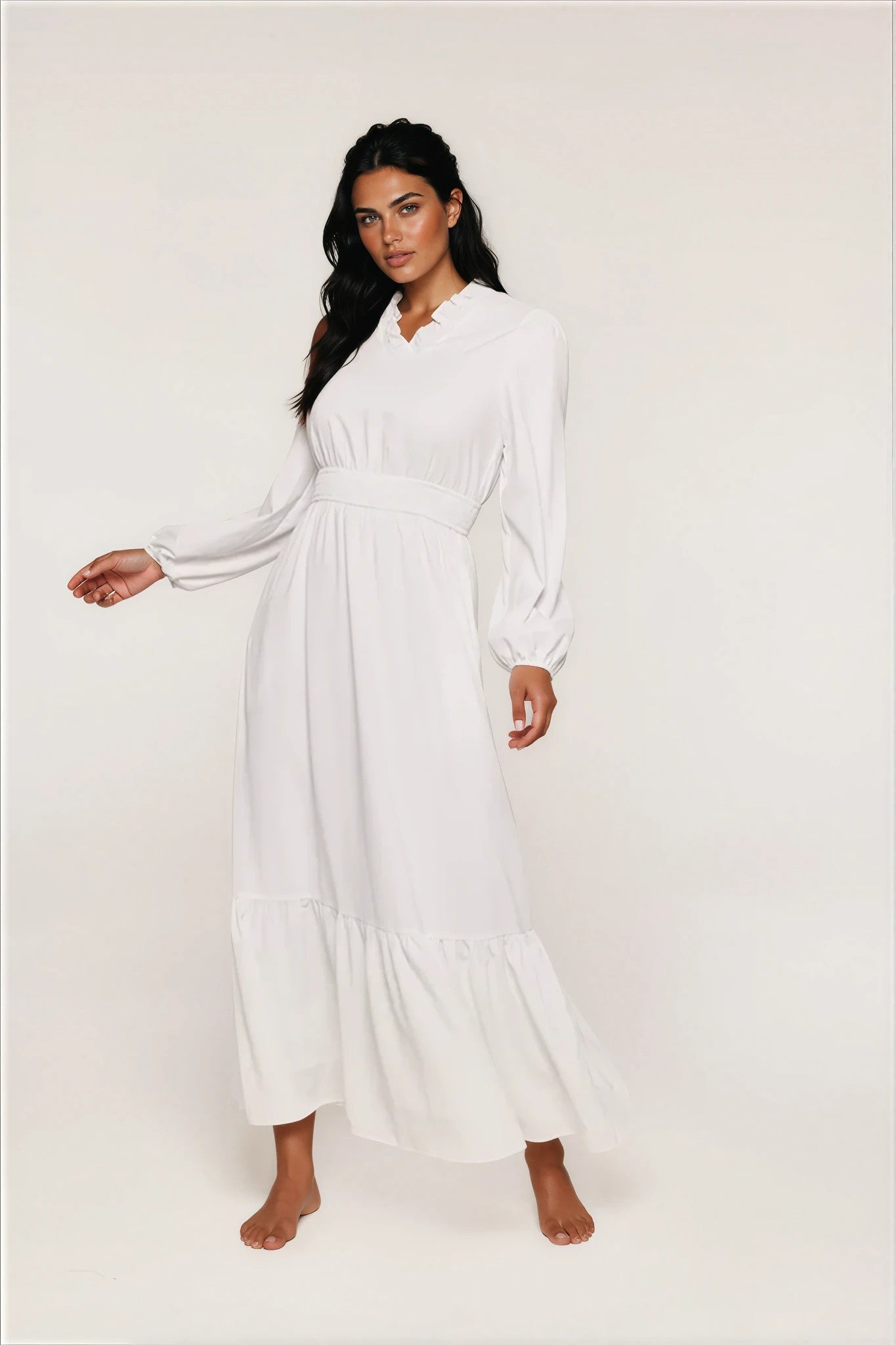 Penelope V-Neck Temple Dress